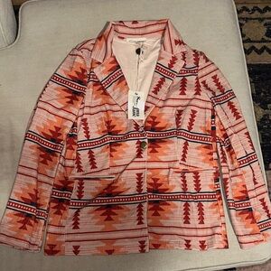 Savanna Jane Red and Orange Patterned Blazer
